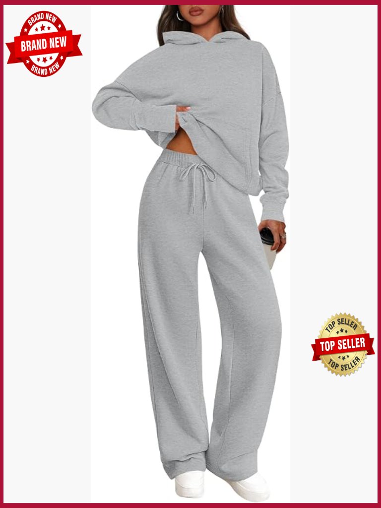 Women's 2 Piece Oversized Hoodie And Wide Leg Sweatpants Set Lounge Tracksuit